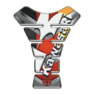 Kawasaki Tank Guard Pads Multicolored Elements Base with White Logo 