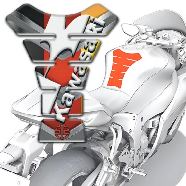 Kawasaki Tank Guard Pads Multicolored Elements Base with White Logo 