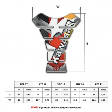 Kawasaki Tank Guard Pads Multicolored Elements Base with White Logo 