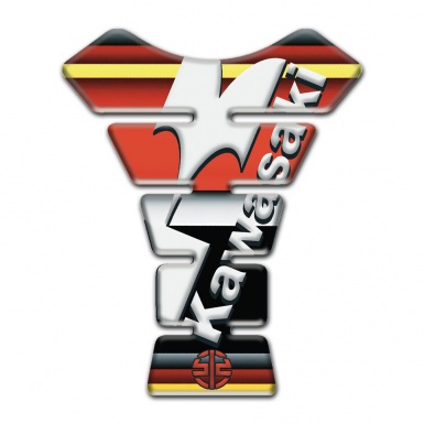 Kawasaki Tank Pad Protector Colorful warp with White Diagonal Logo