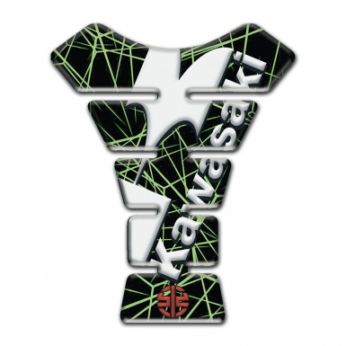 Kawasaki Tank Fuse Green Spider Web Design with White Logo