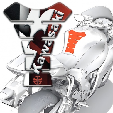 Kawasaki Tank Fuse Stylish Design with White Diagonal Logo