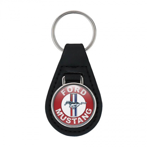 Ford Mustang Keychain Leather Red Ring Multicolor Design