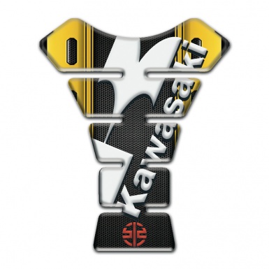 Kawasaki Tank Guard Pads High End Model with White Diagonal Logo