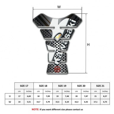 Kawasaki Tank Protector Perforated Aluminium Base White Logo