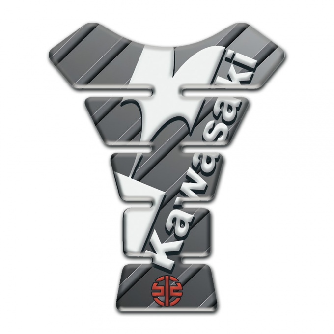 Kawasaki Tank Guard Pads Gray Model with White Logo