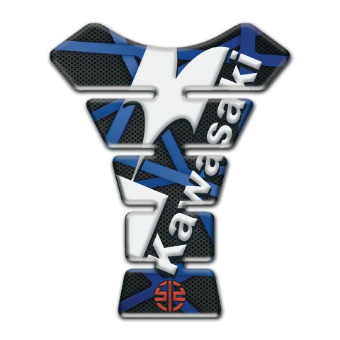 Kawasaki Tank Fuse Black with Blue Lines Model with Red Small Logo 