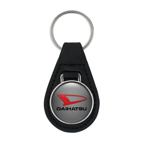 Daihatsu Leather Keychain Light Carbon Red Logo