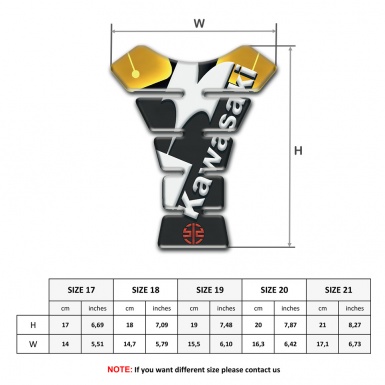 Kawasaki Tank Guard Pads Center Silicone Sticker Super Vision