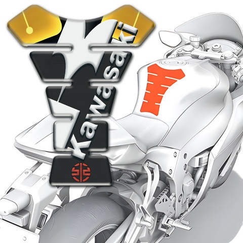 Kawasaki Tank Guard Pads Center Silicone Sticker Super Vision 