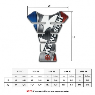Kawasaki Tank Pad Protector White Diagonal Logo Style 