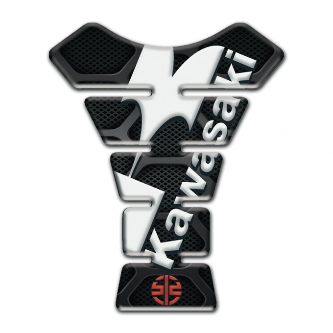 Kawasaki Tank Fuse Dark Base White Logo 