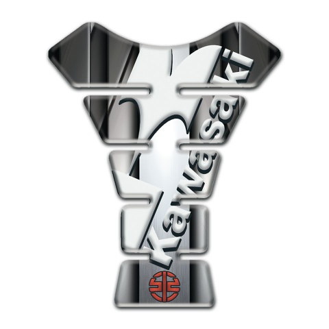 Kawasaki Tank Pad Motorbike Metal Edition White Logo 