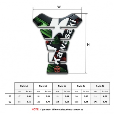 Kawasaki Tank Guard Pads 3D Colors Design