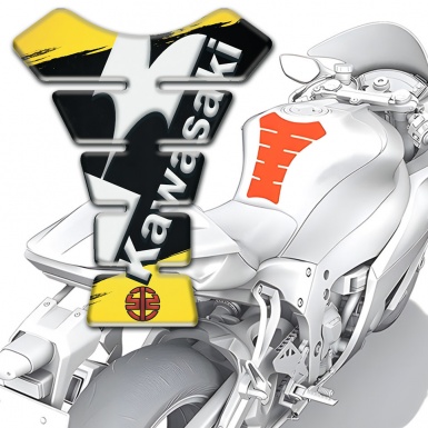 Kawasaki Tank Protector Yellow Black painting Work Style