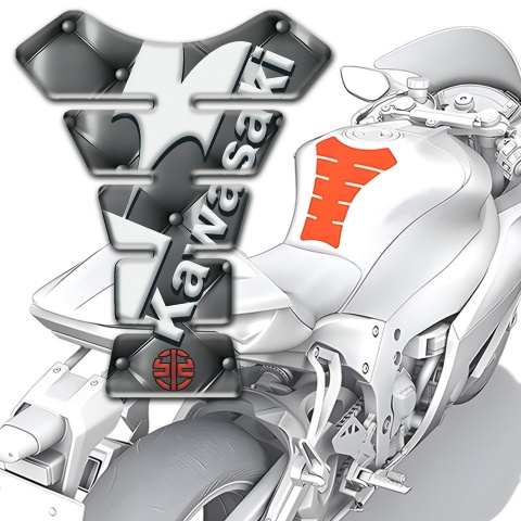 Kawasaki Tank Guard Pads Gray Leather Version 