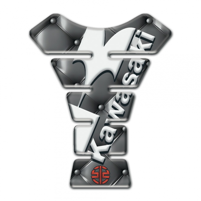 Kawasaki Tank Guard Pads Gray Leather Version