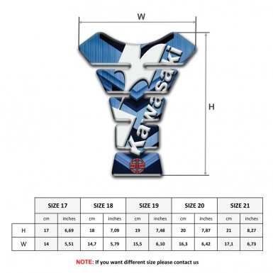 Kawasaki Tank Protector Navy Blue Details Style White Logo