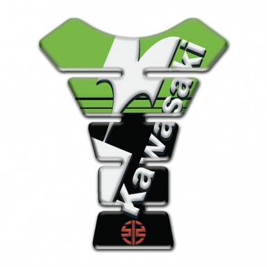 Kawasaki  Tank Guard Pads Green Black Style Base White Logo 