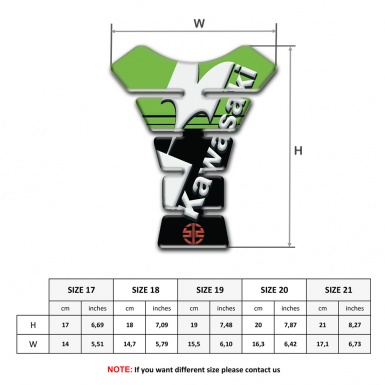 Kawasaki  Tank Guard Pads Green Black Style Base White Logo 