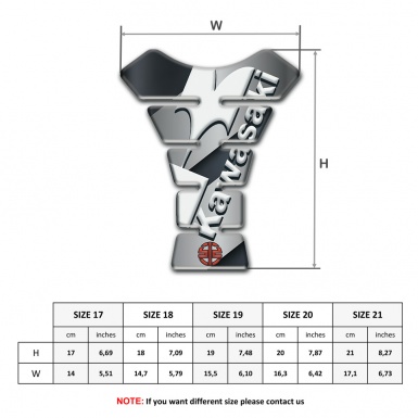 Kawasaki Tank Fuse Gray Diagonal Tape Style White Logo Design