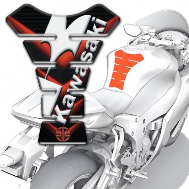 Kawasaki Tank Fuse Red V Shape Details Design