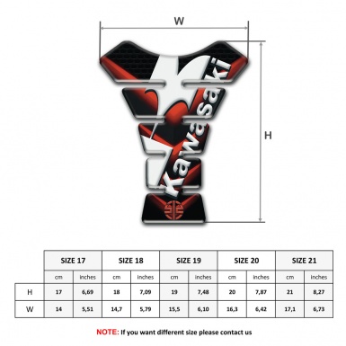 Kawasaki Tank Fuse Red V Shape Details Design