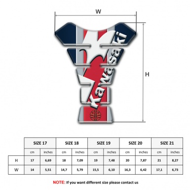 Kawasaki Tank Pad Motorbike Anti Slip Sticker Stylish Print