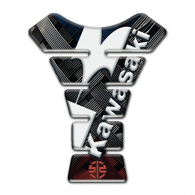 Kawasaki Tank Fuse Crossed Belts Effect with White Logo Design