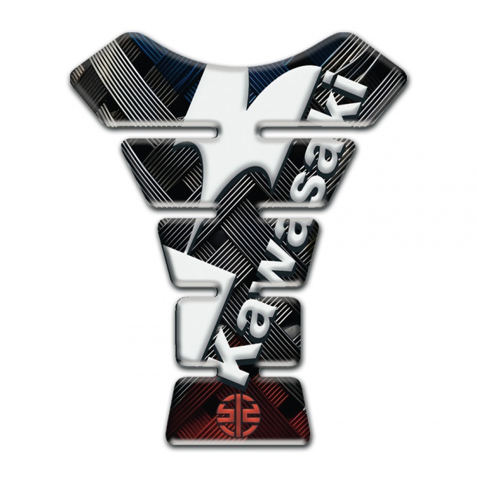 Kawasaki Tank Fuse Crossed Belts Effect with White Logo Design