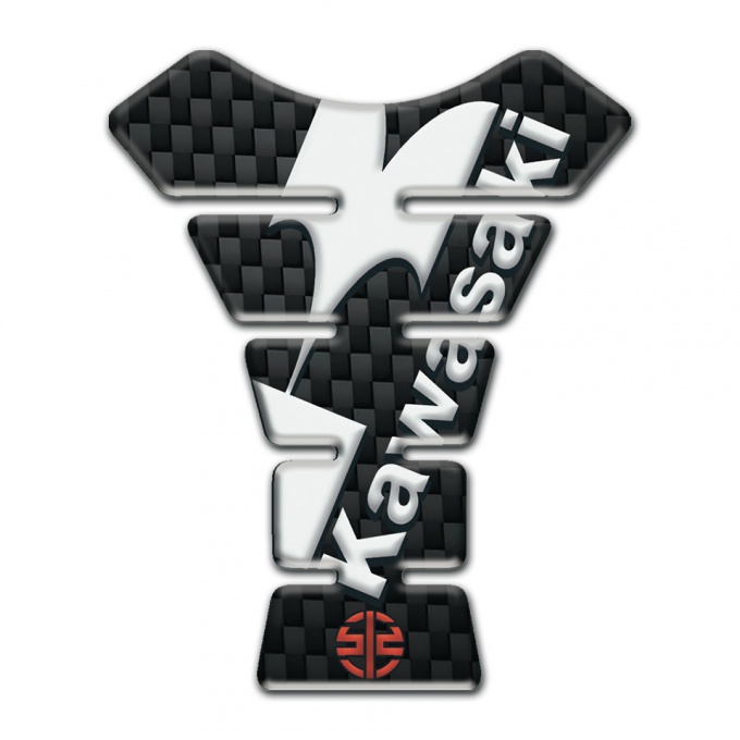 Kawasaki Tank Guard Pads Black Fibers Variant 
