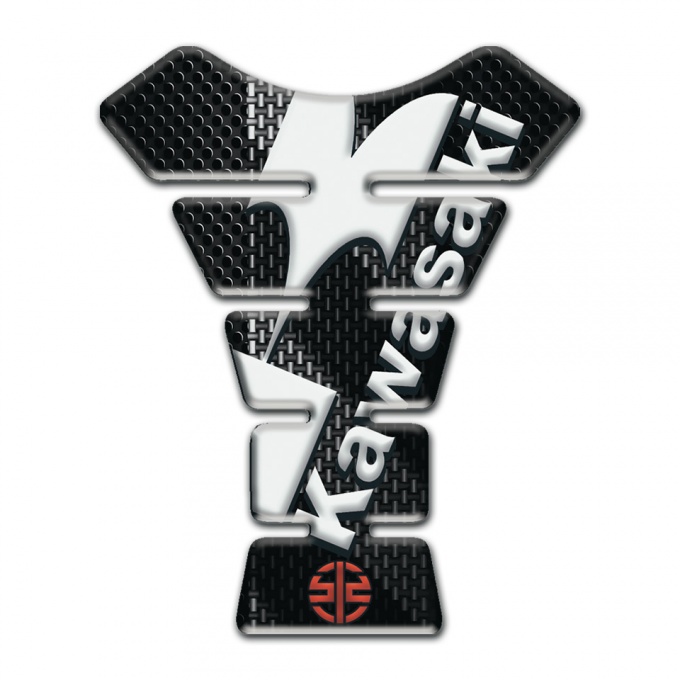 Kawasaki Tank Pad Motorbike Black Gray Carbon