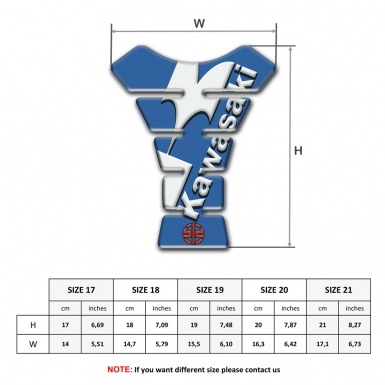 Kawasaki Tank Pad Motorbike Style Blue