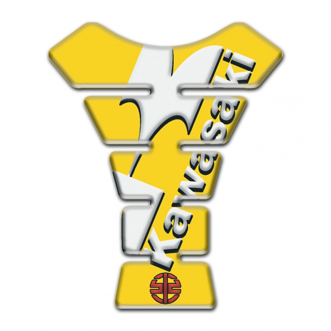 Kawasaki Tank Guard Pads Style Yellow
