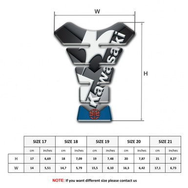 Kawasaki Tank Pad Motorbike Gray Blue V Shape Details Style