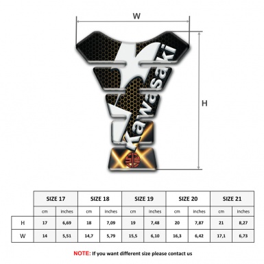 Kawasaki Tank Protector Style Orange Crossed Lights