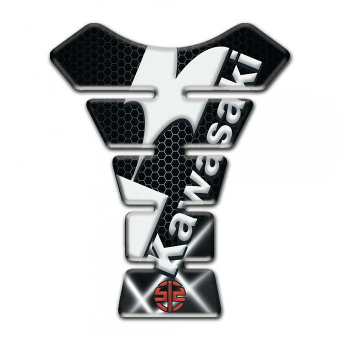 Kawasaki Tank Guard Pads Style Crossed Lights