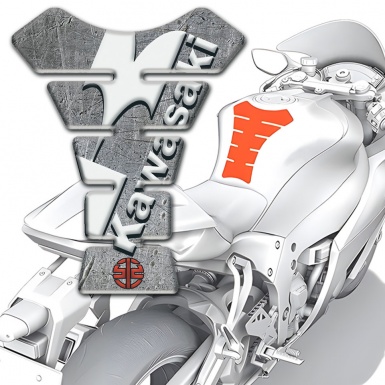 Kawasaki Tank Pad Motorbike Style Stone Effect