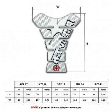 Kawasaki Tank Fuse Style White Carbon