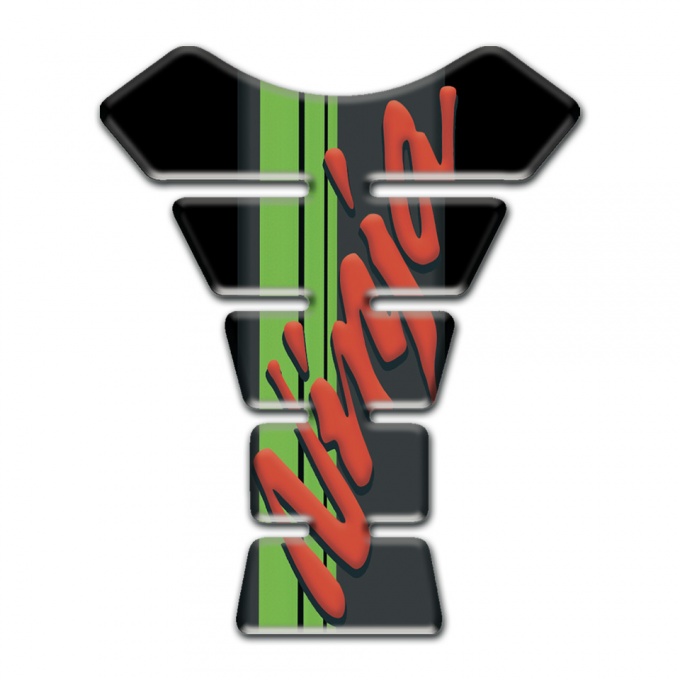 Kawasaki Tank Protector Black ith Green tape and Ninja Logo