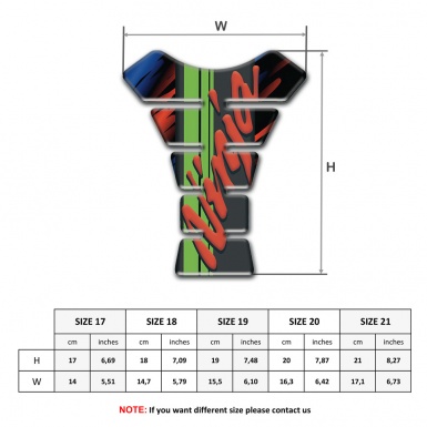 Kawasaki Tank Fuse Ninja Logo Style Red Blue patterns Base