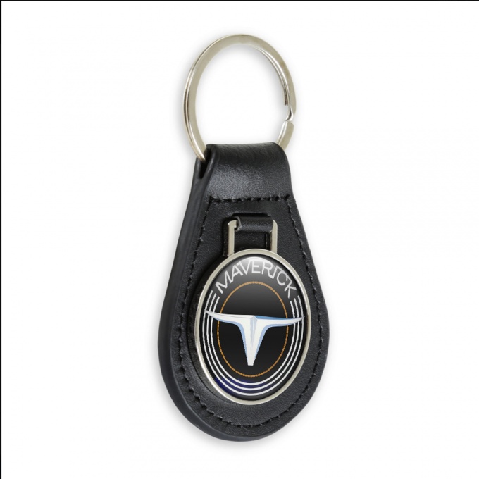 Ford Maverick Leather Keychain Black White Lines Design | Keychains ...