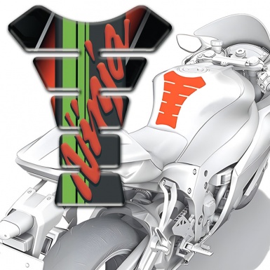 Kawasaki Tank Guard Pads Black Red base Decotation Red Ninja Logo
