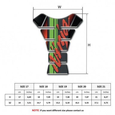 Kawasaki Tank Guard Pads Black Red base Decotation Red Ninja Logo