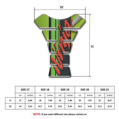 Kawasaki Tank Guard Pads Ninja Model Green decoration