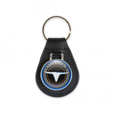 Ford Maverick Key Fob Leather Black Blue Lining Edition