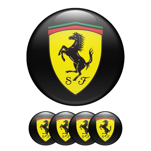 Ferrari Wheel Center Cap Domed Stickers Horse Logo