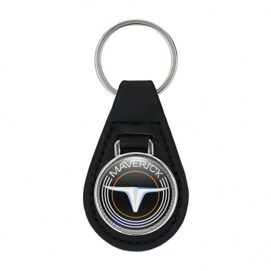 Ford Maverick Leather Keychain Black Silver Lining Edition