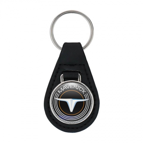 Ford Maverick Leather Keychain Black Silver Lining Edition
