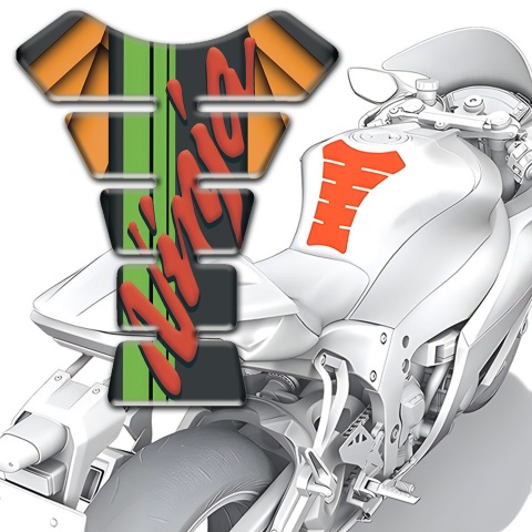Kawasaki Tank Pad Protector Ninja Model Orange Details Base  